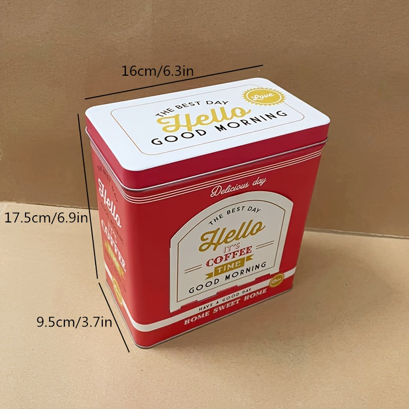 1pc Vintage American Style Metal Coffee Tin Can Dispenser, Rectangular Desktop Storage Box with Side Opening, Multipurpose Non-Waterproof Organizer for Home and Office Use, Storage Boxes for Organizing