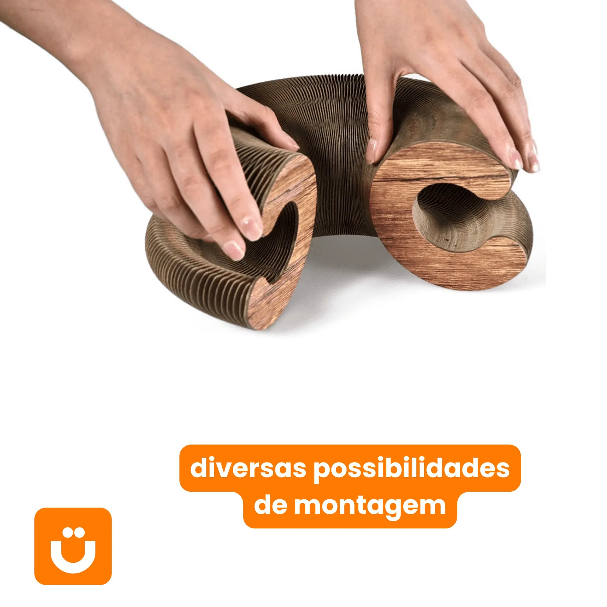 Arranhador Mágico para Gatos Tioeasy™ — Papelão Fortificado 24x24x10cm com Bolinha de Sininho e Catnip