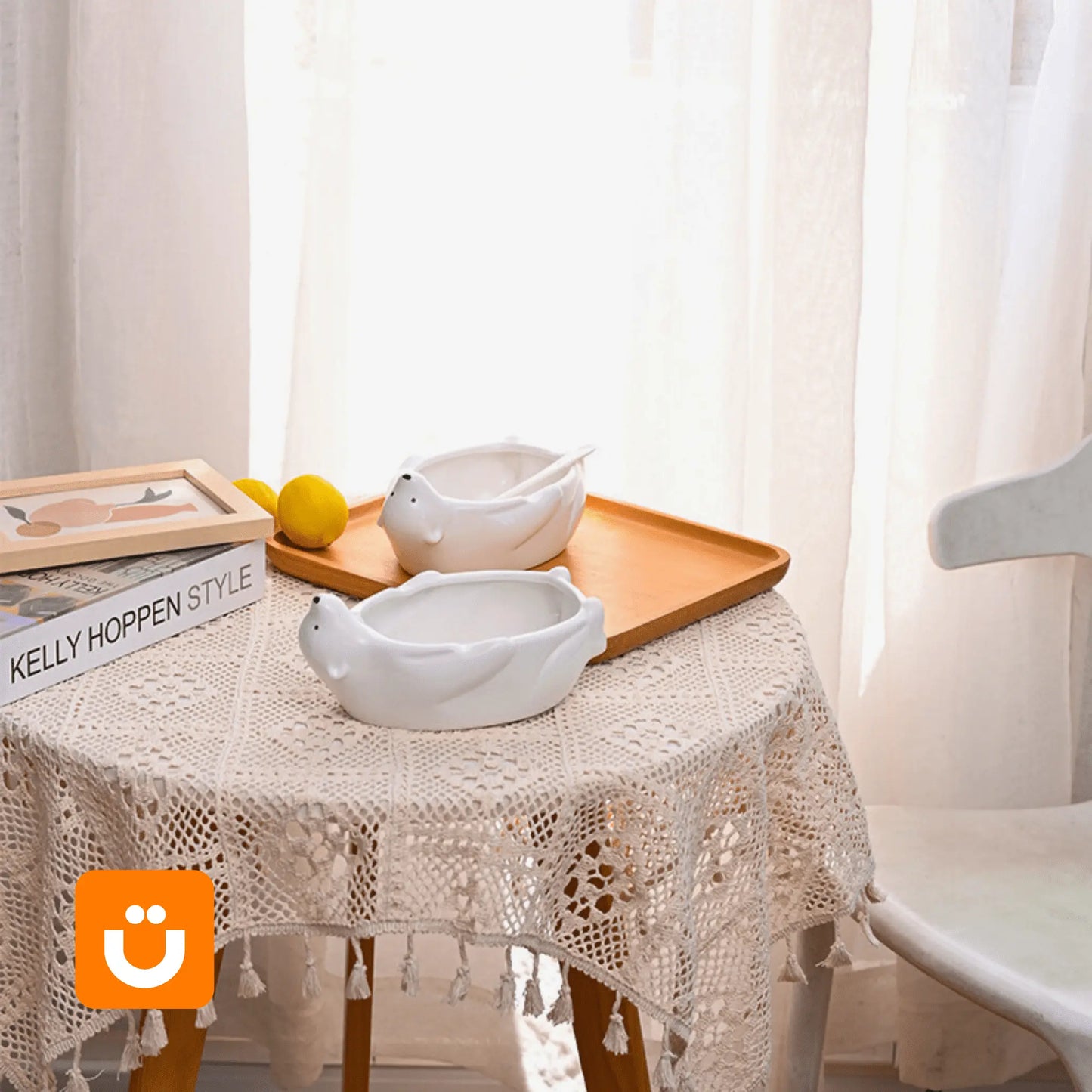 Bowl Urso Polar Tioeasy™ em Cerâmica — Para Lanches, Doces e Sobremesas