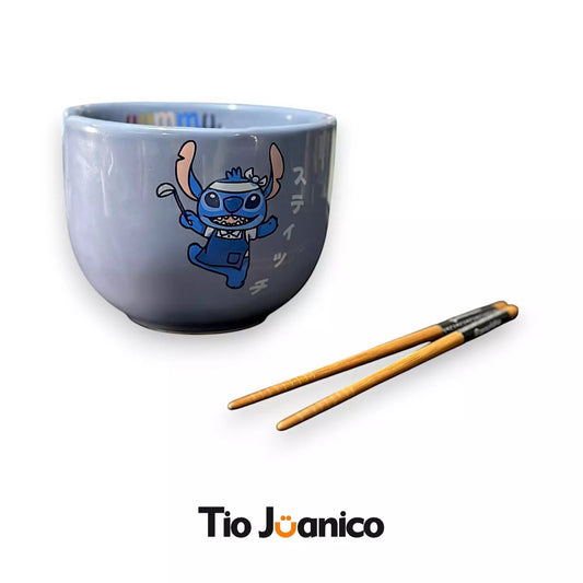 Bowl com Hashi Oficial Disney™ — Stitch 500ml em Cerâmica