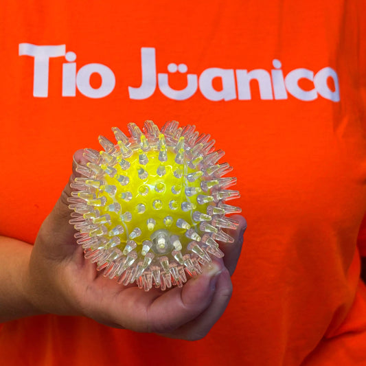 Brinquedo Bola Anti-Stress Bacon Flex Tioeasy™ para Cães, Resistente, Hipoalergênica e Massageadora