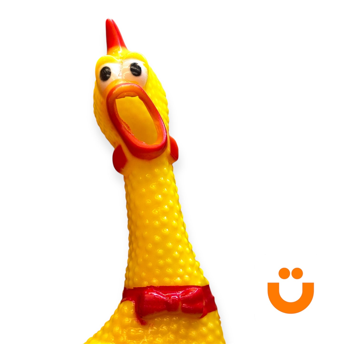 Brinquedo Frango de Borracha Pet Gritão Tioeasy™ com Som Alto, Resistente e Atóxico