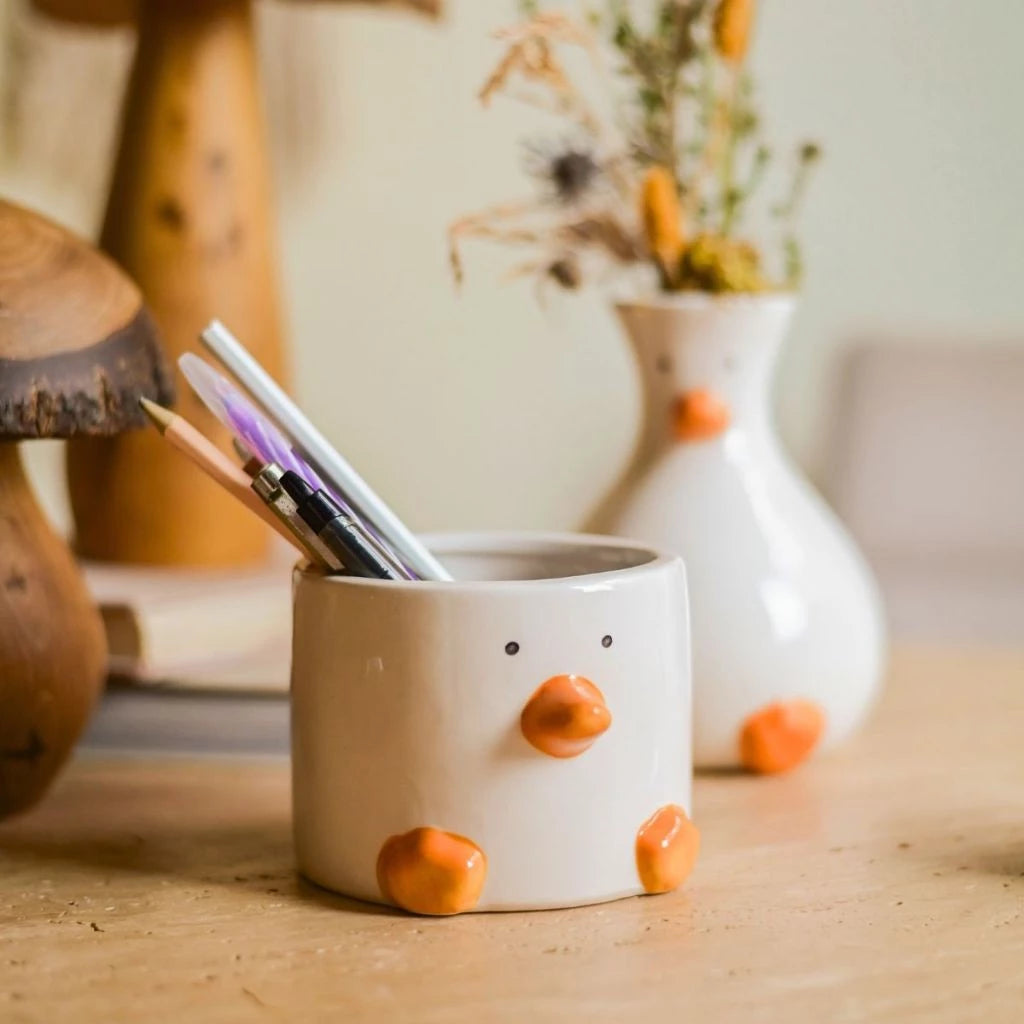 Cachepot Patinho Tioarts™ — Decorativo em Cerâmica Artesanal