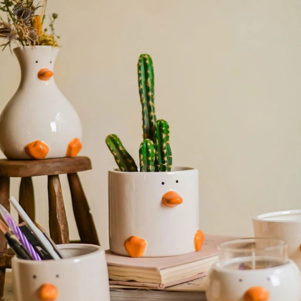 Cachepot Patinho Tioarts™ — Decorativo em Cerâmica Artesanal