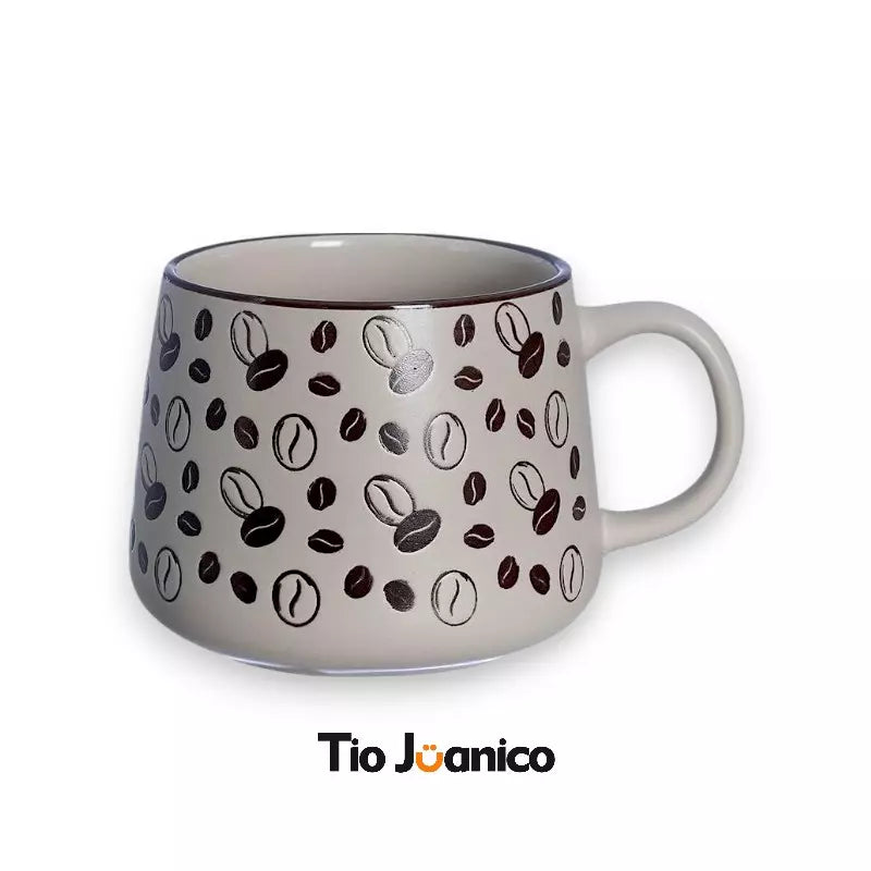 Caneca 3D Grãos de Café 500ml Tioeasy™ em Cerâmica