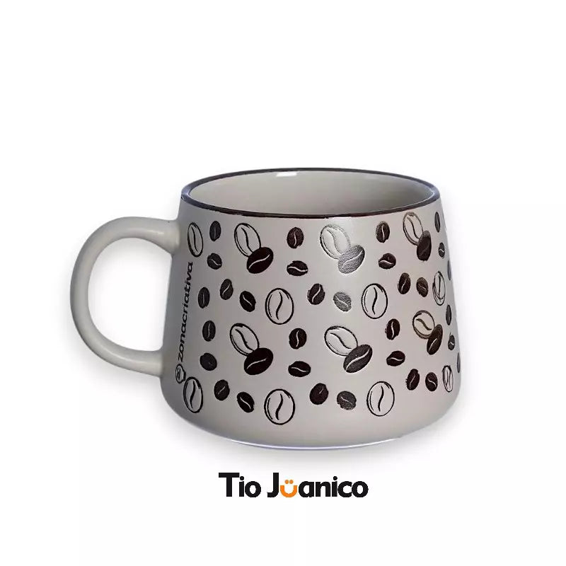 Caneca 3D Grãos de Café 500ml Tioeasy™ em Cerâmica