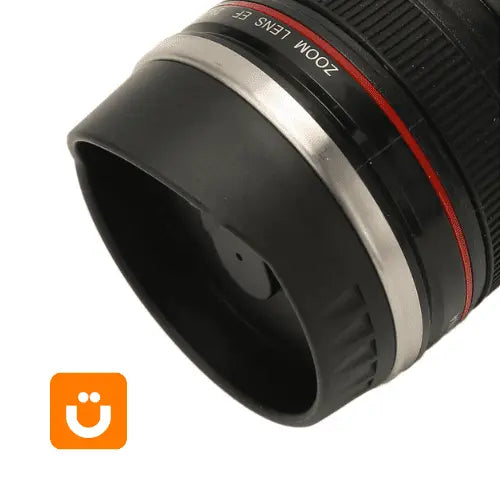 Caneca Criativa Tioeasy™ em Formato de Lente de Câmera — 350ml com Tampa