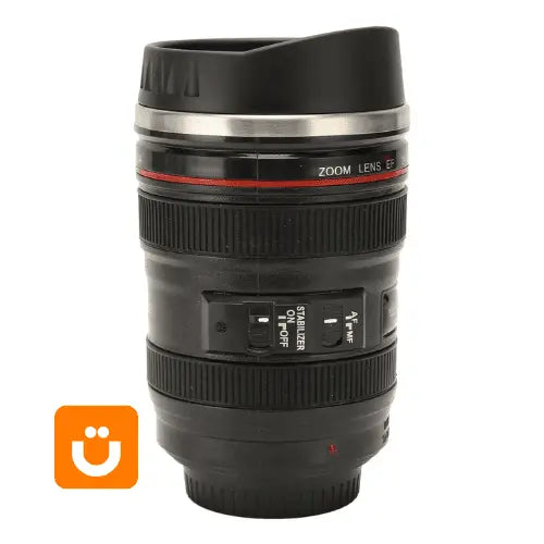 Caneca Criativa Tioeasy™ em Formato de Lente de Câmera — 350ml com Tampa