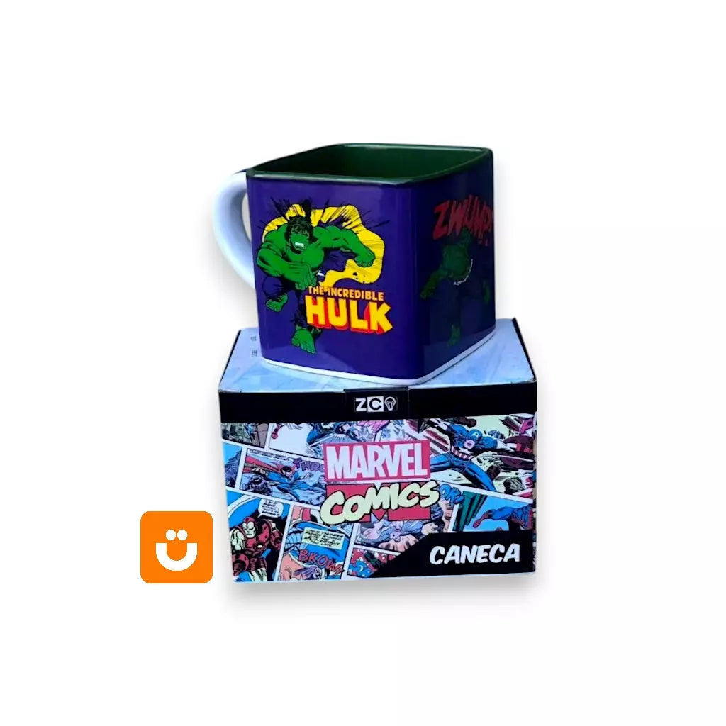 Caneca Cubo Hulk Oficial Marvel 300ml em Cerâmica