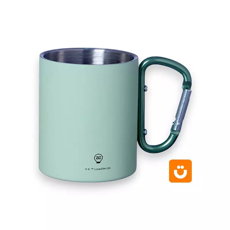Caneca Mosquetão 300ml Oficial Star Wars™ — Baby Yoda The Mandalorian em Inox