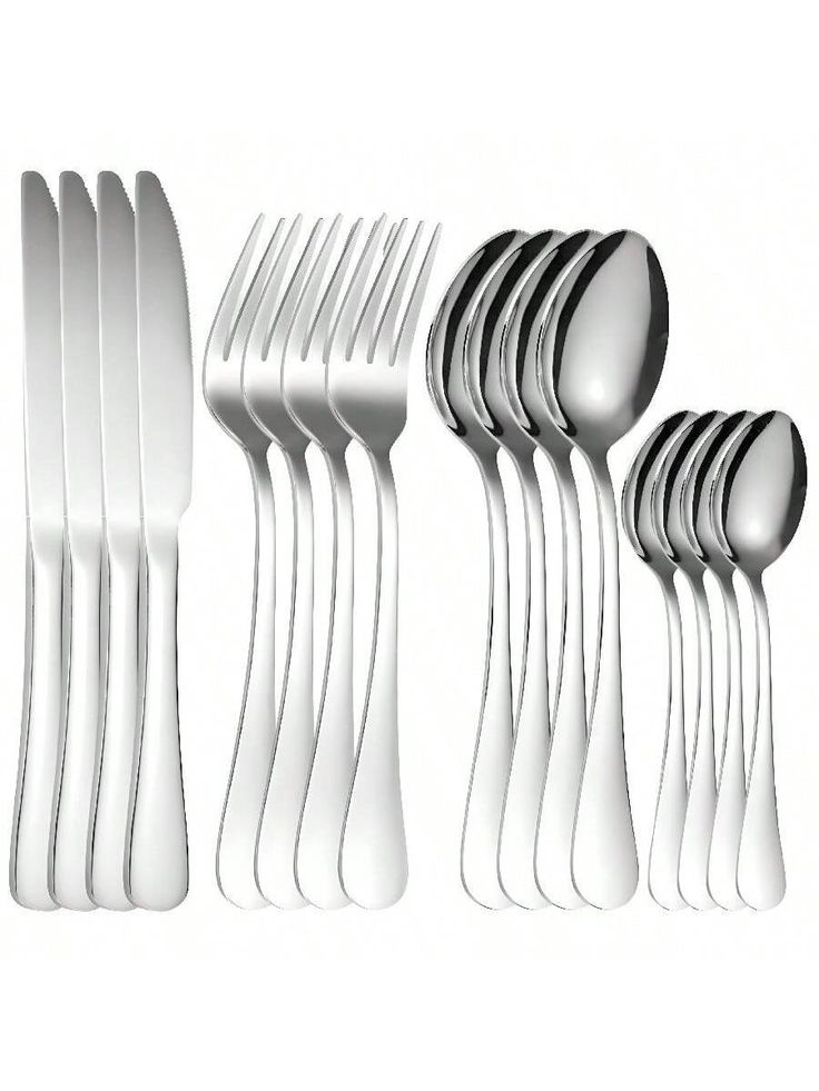 Talheres Prateados Tioeasy™ - 18 Peças em Aço Inox - Tio Juanico