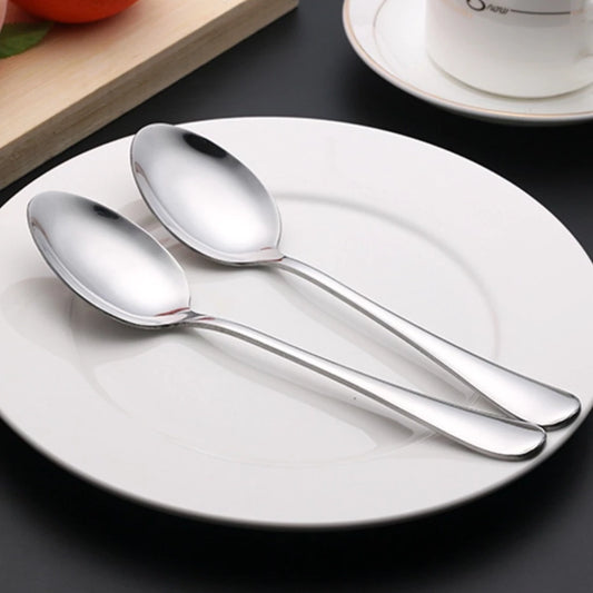 Colheres de Sobremesa Prateadas Tioeasy™ - 6 Peças em Aço Inox - Tio Juanico