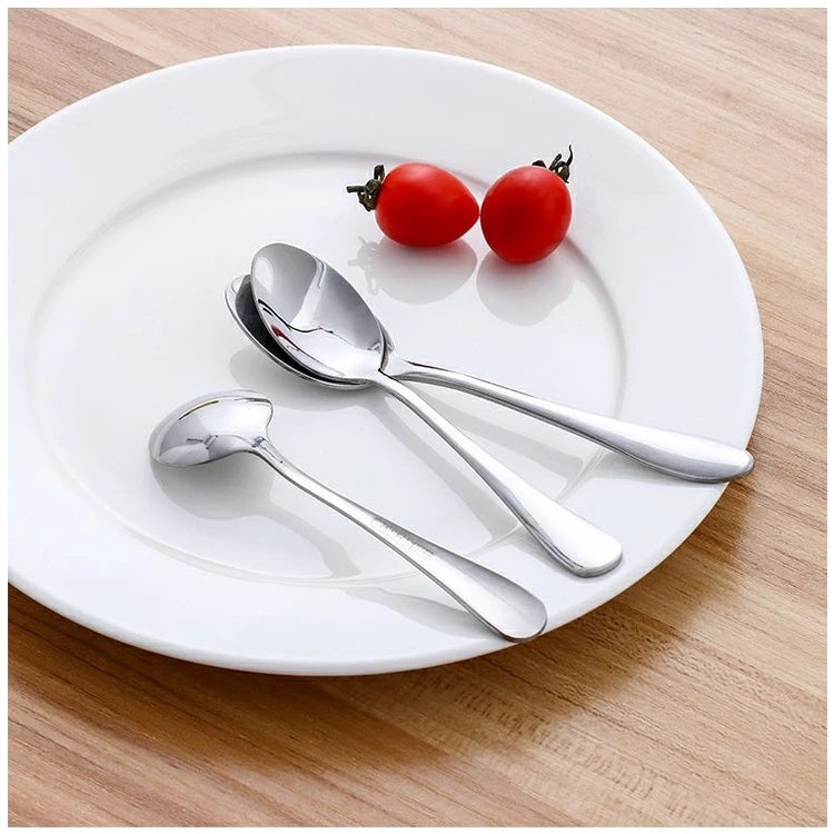 Colheres de Sobremesa Prateadas Tioeasy™ - 6 Peças em Aço Inox - Tio Juanico