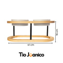 Comedouro Tioeasy Duplo em Madeira e Porcelana - Médio/Grande - Tio Juanico