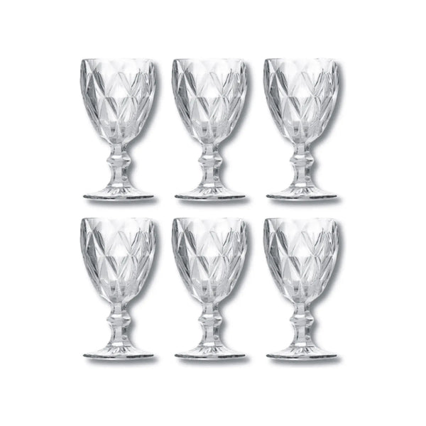 Conjunto 6 Taças Diamante Tioeasy™ - Cristal Transparente e Elegante