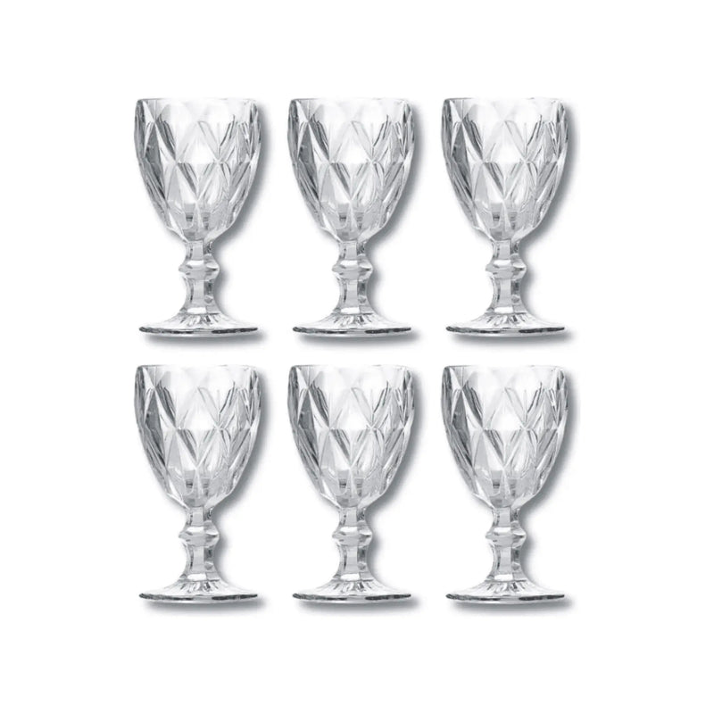 Conjunto 6 Taças Diamante Tioeasy™ - Cristal Transparente e Elegante