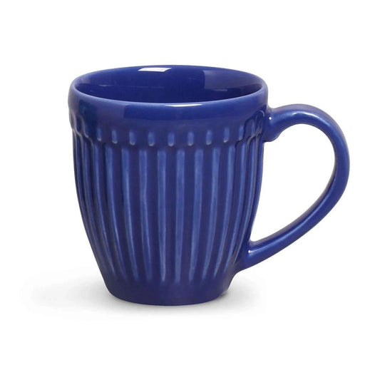 Conjunto com 4 Canecas Roma Azul Navy — Cerâmica Premium para Bebidas Quentes e Frias 343ml