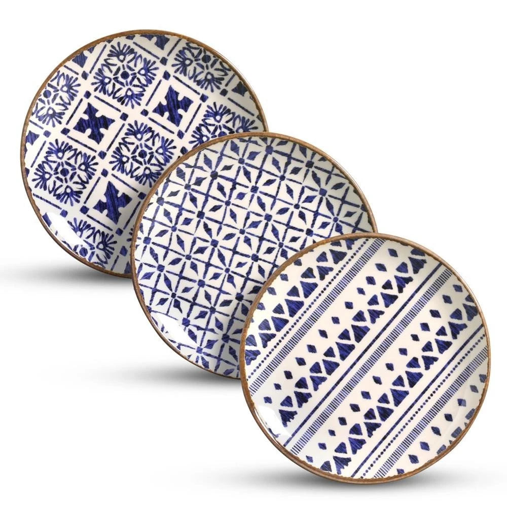 Conjunto com 6 Pratos de Sobremesa Coup Asteca — Cerâmica Premium para Entradas e Doces 20,5cm