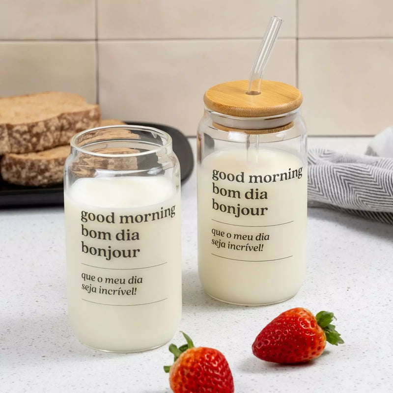 Copo Lata Tioeasy™ — Good Morning 450ml Vidro Borossilicato