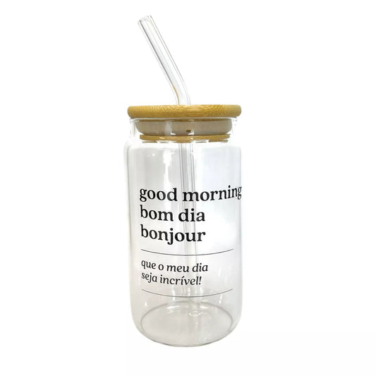 Copo Lata Tioeasy™ — Good Morning 450ml Vidro Borossilicato