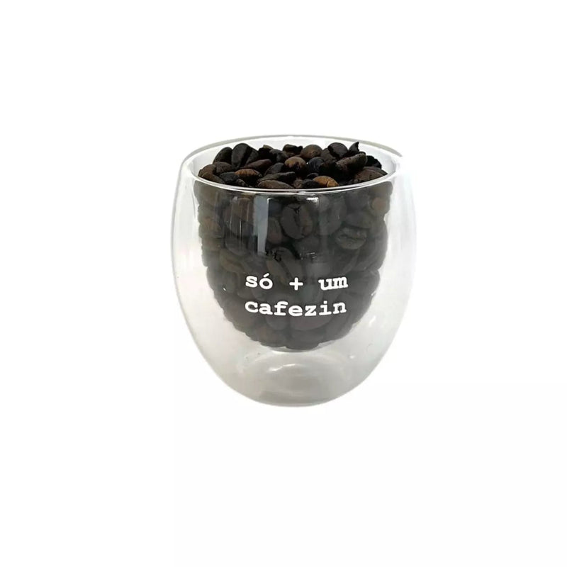 Copo de Parede Dupla Tioeasy™ — Um Cafezin / Good Morning 90ml Vidro Borossilicato