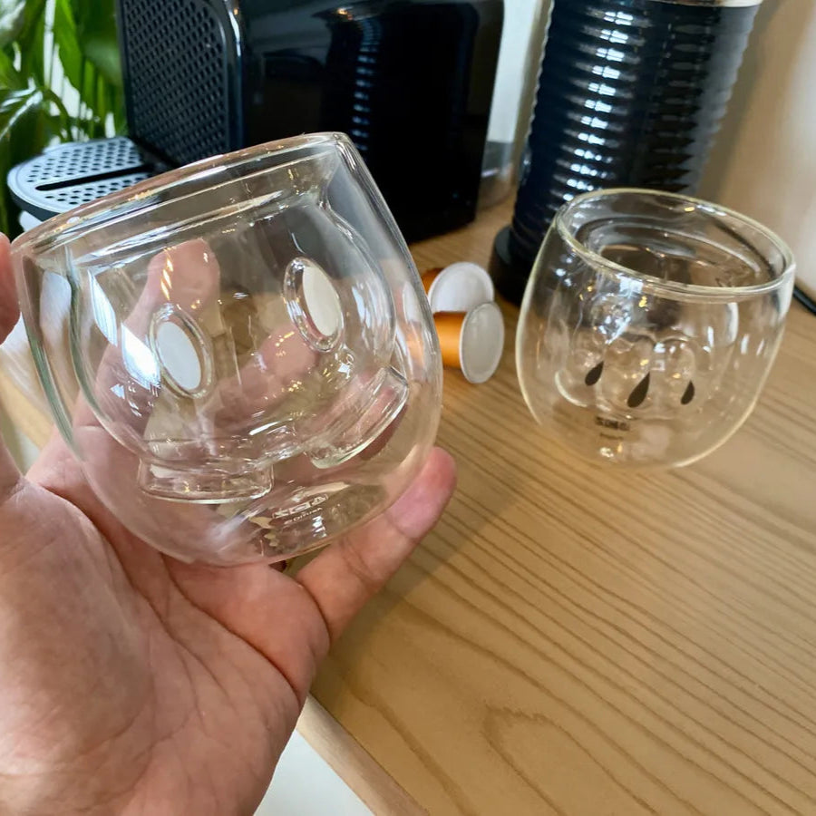 Copo 3D de Vidro Oficial Disney Mickey Mouse 150ml — Parede Dupla e Resistente