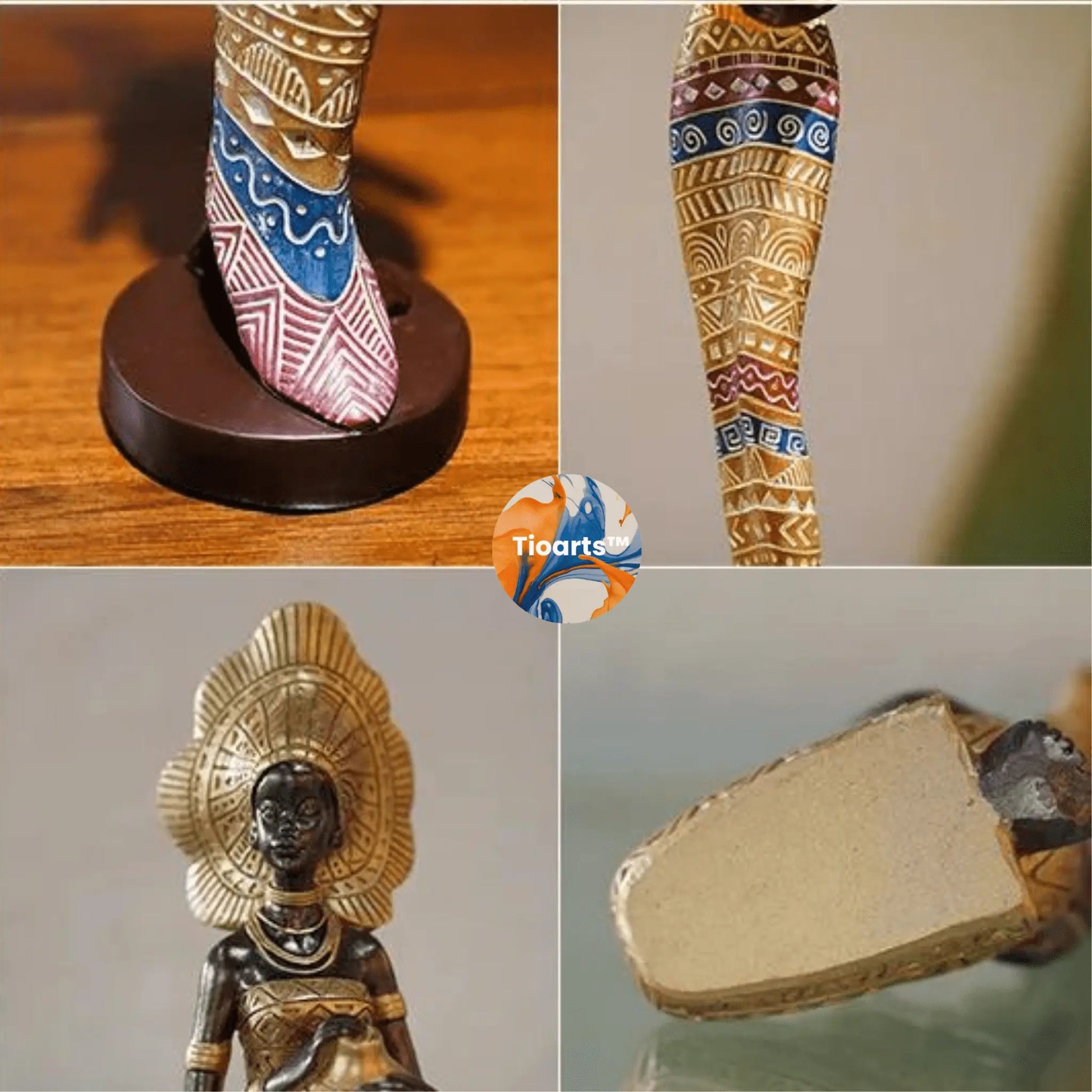 Esculturas Africanas Tioarts™ — Decoração em Resina Contemporânea | Conjuntos Força da Mulher Negra e Orgulho Afro
