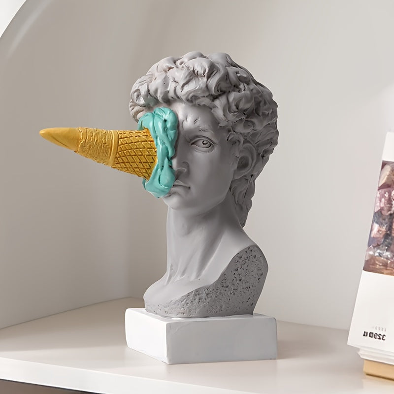 Estátua Davi Irônico Decorativa Tioarts™ — Resina 16cm