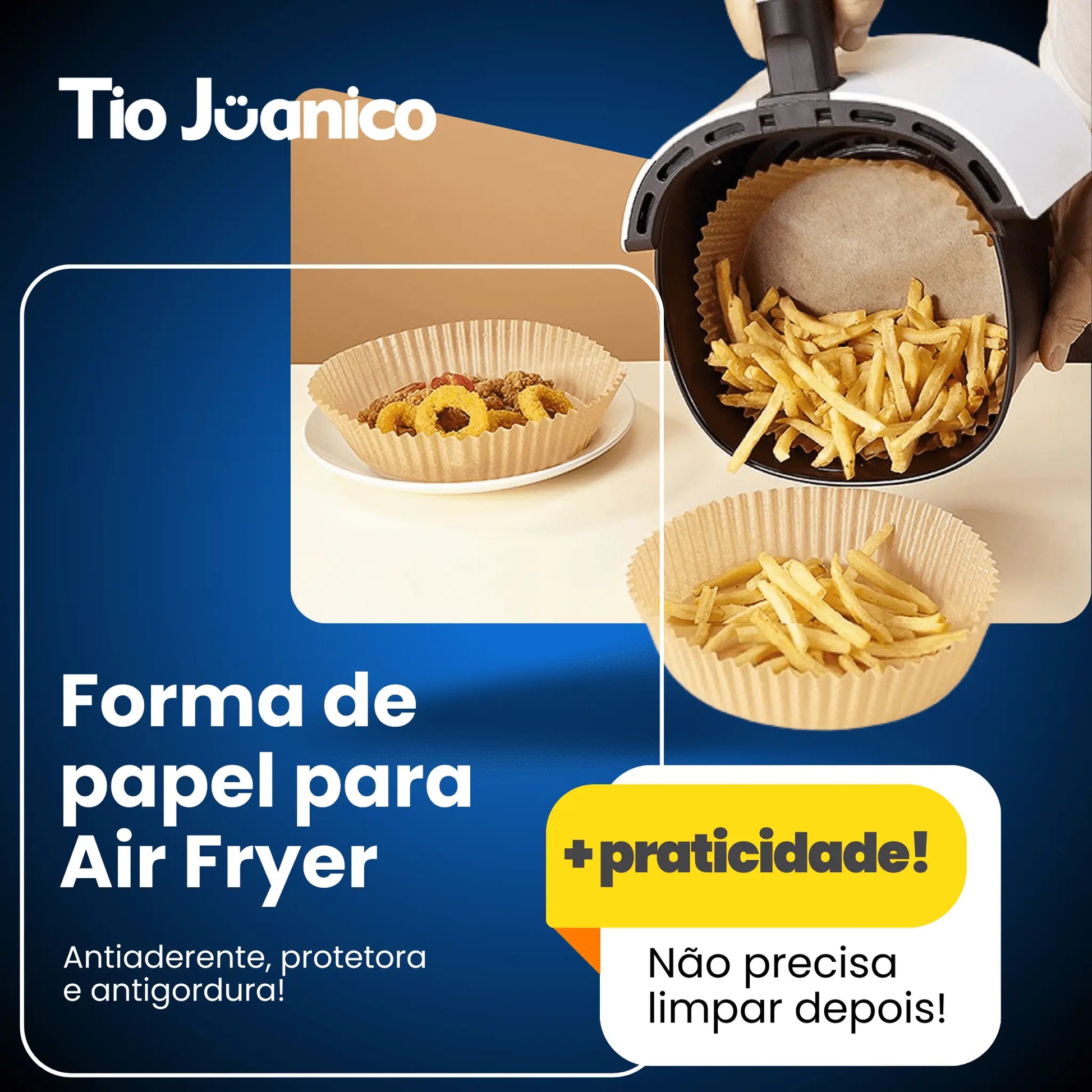 Forma de Papel Biodegradável para Air Fryer Tioeasy™ - Premium - tio juanico