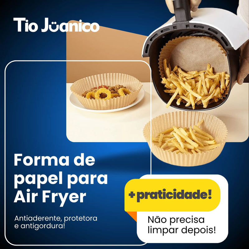 Forma de Papel Biodegradável para Air Fryer Tioeasy™ - Premium - tio juanico