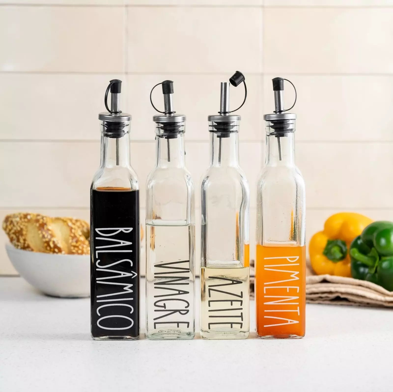 Galheteiro de Vidro Clean Tioeasy™ para Azeite, Vinagre e Temperos Líquidos — 260ml