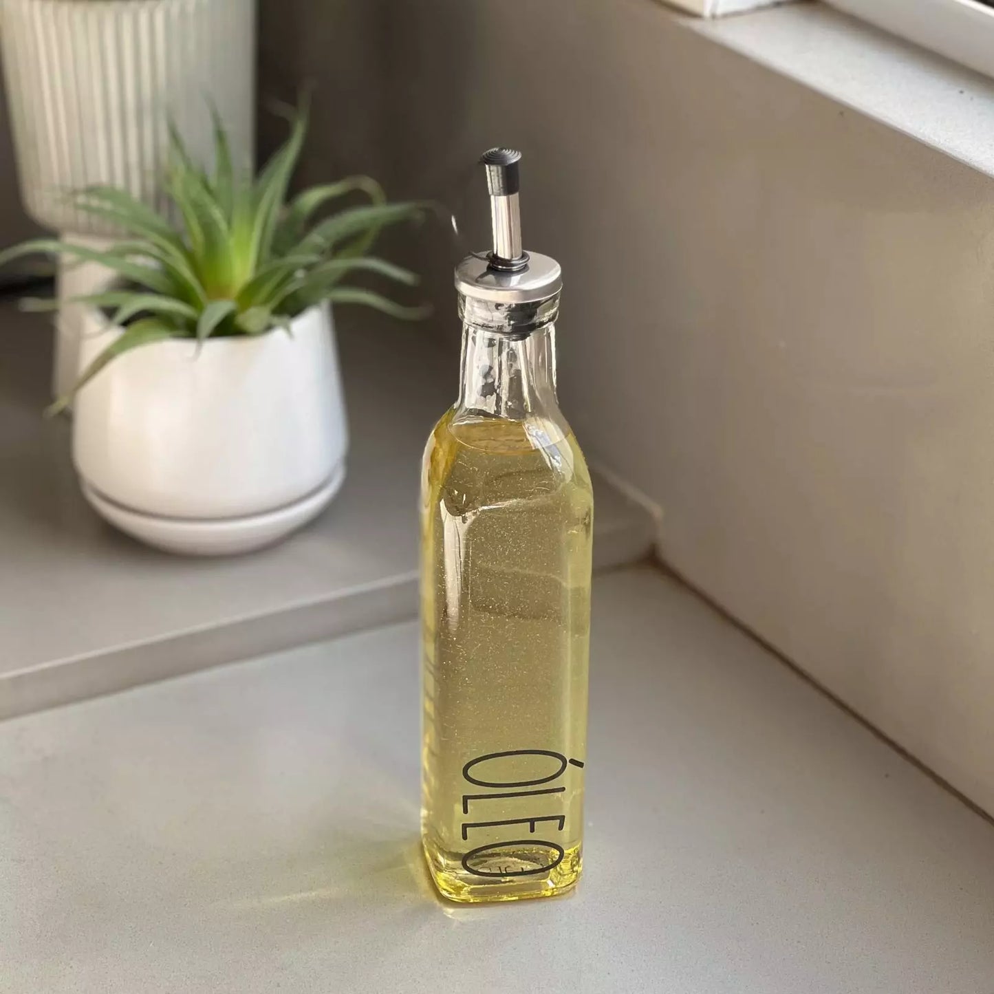 Galheteiro de Vidro Clean Tioeasy™ para Azeite, Vinagre e Temperos Líquidos — 260ml