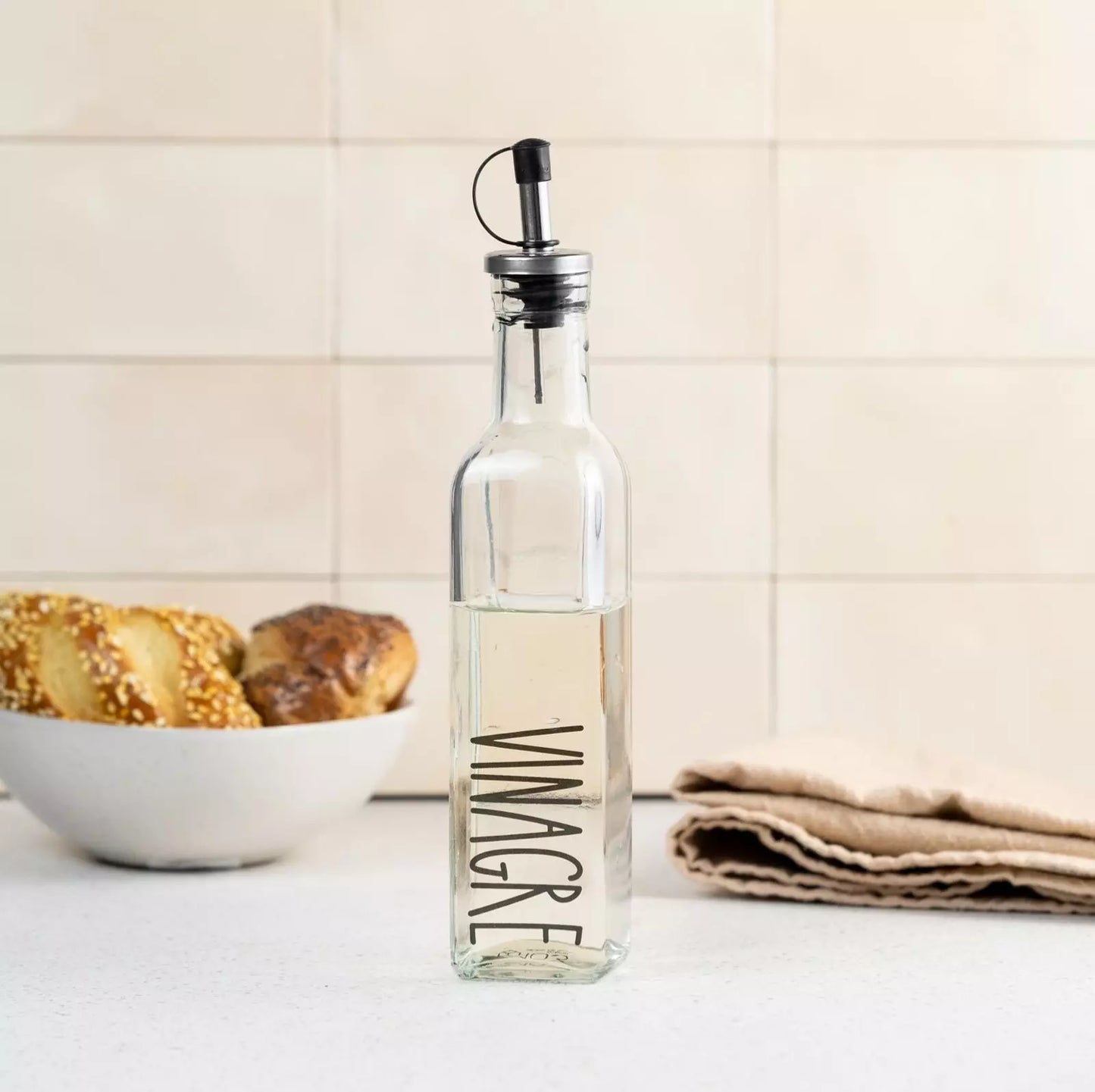 Galheteiro de Vidro Clean Tioeasy™ para Azeite, Vinagre e Temperos Líquidos — 260ml