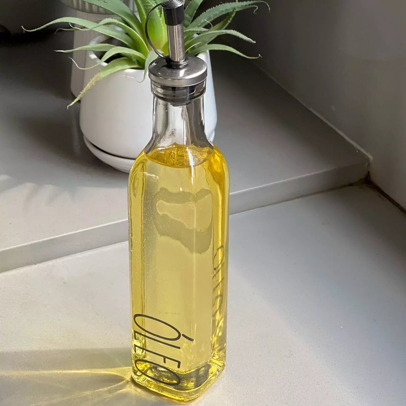 Galheteiro de Vidro Clean Tioeasy™ para Azeite, Vinagre e Temperos Líquidos — 260ml