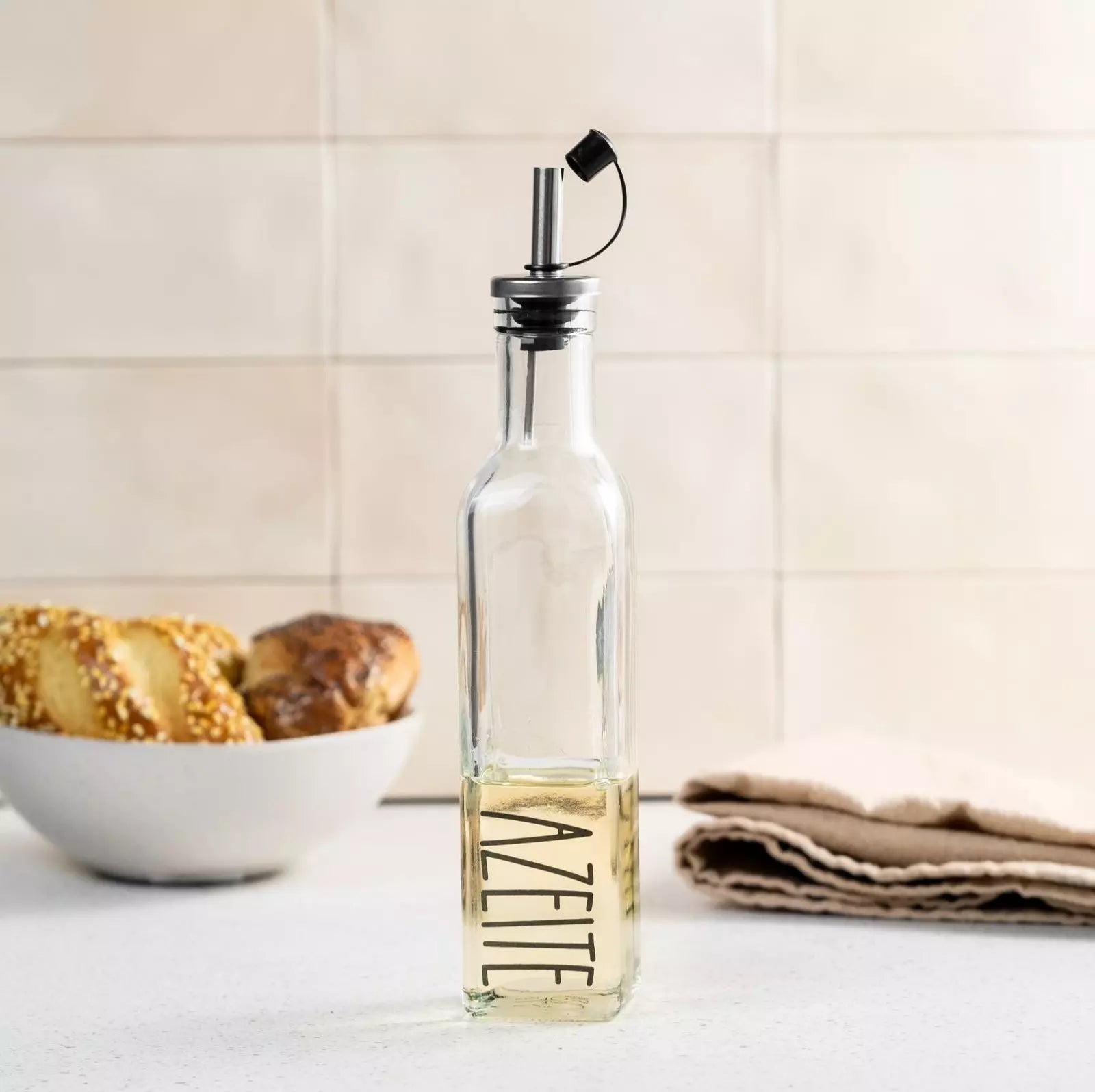 Galheteiro de Vidro Clean Tioeasy™ para Azeite, Vinagre e Temperos Líquidos — 260ml