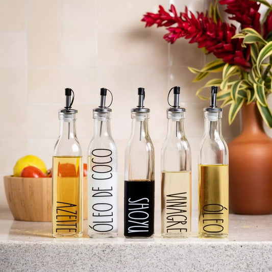 Galheteiro de Vidro Clean Tioeasy™ para Azeite, Vinagre e Temperos Líquidos — 260ml