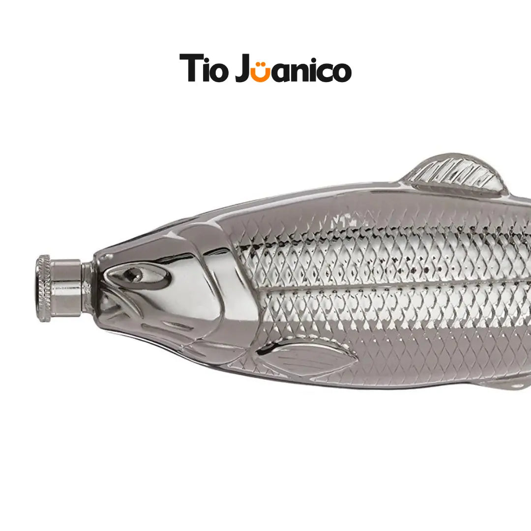 Garrafa Cantil Tioeasy™ em Aço Inox Formato Peixe 250ml — Para Bebidas e Destilados