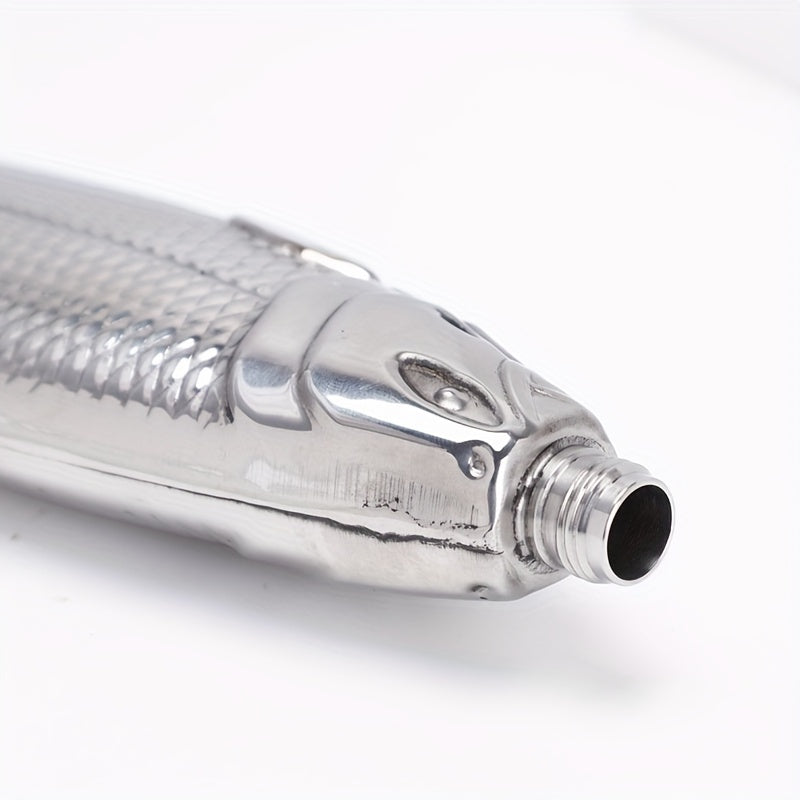 Garrafa Cantil Tioeasy™ em Aço Inox Formato Peixe 250ml — Para Bebidas e Destilados