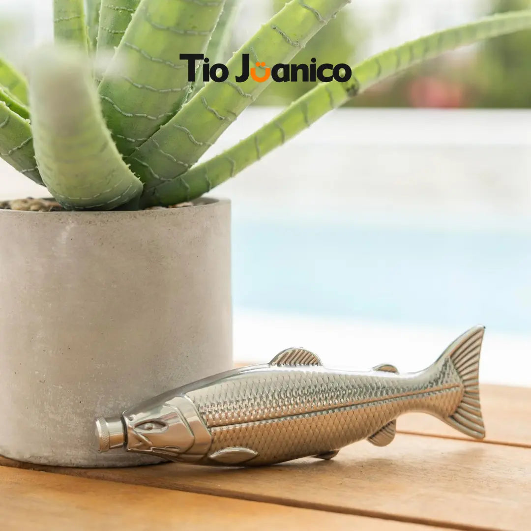 Garrafa Cantil Tioeasy™ em Aço Inox Formato Peixe 250ml — Para Bebidas e Destilados
