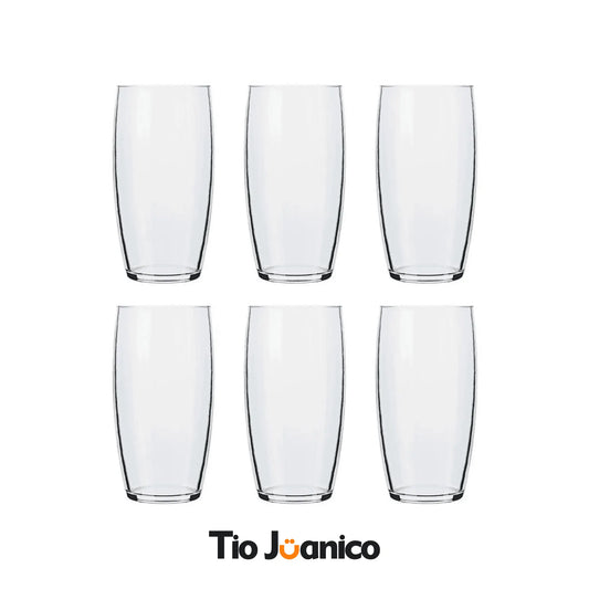 Jogo 6 Copos de Vidro Liso Tioeasy™ 300ml — Alta Resistência e Design Sofisticado