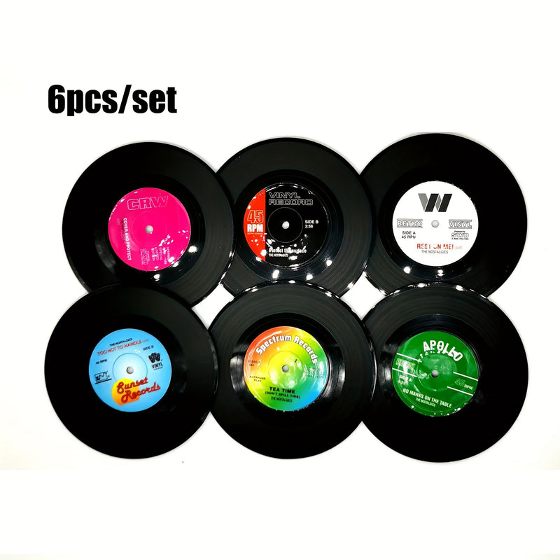 Jogo de 6 Descansos de Copo Discos de Vinil Tio Juanico