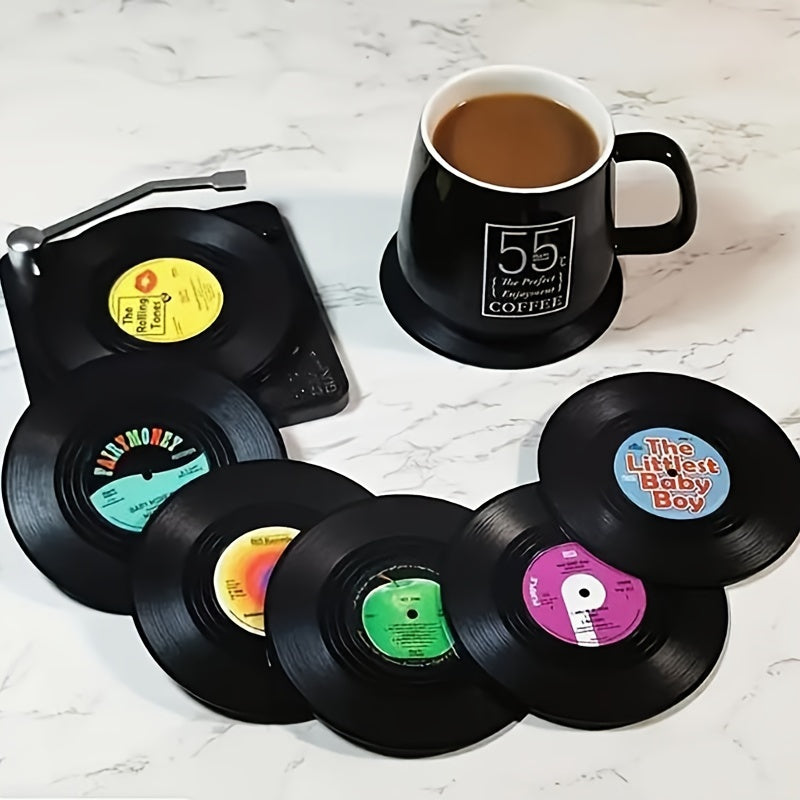 Jogo de 6 Descansos de Copo Discos de Vinil Tio Juanico