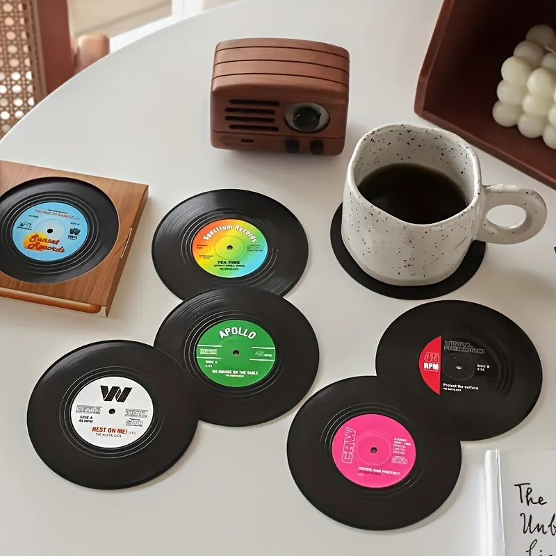 Jogo de 6 Descansos de Copo Discos de Vinil Tio Juanico