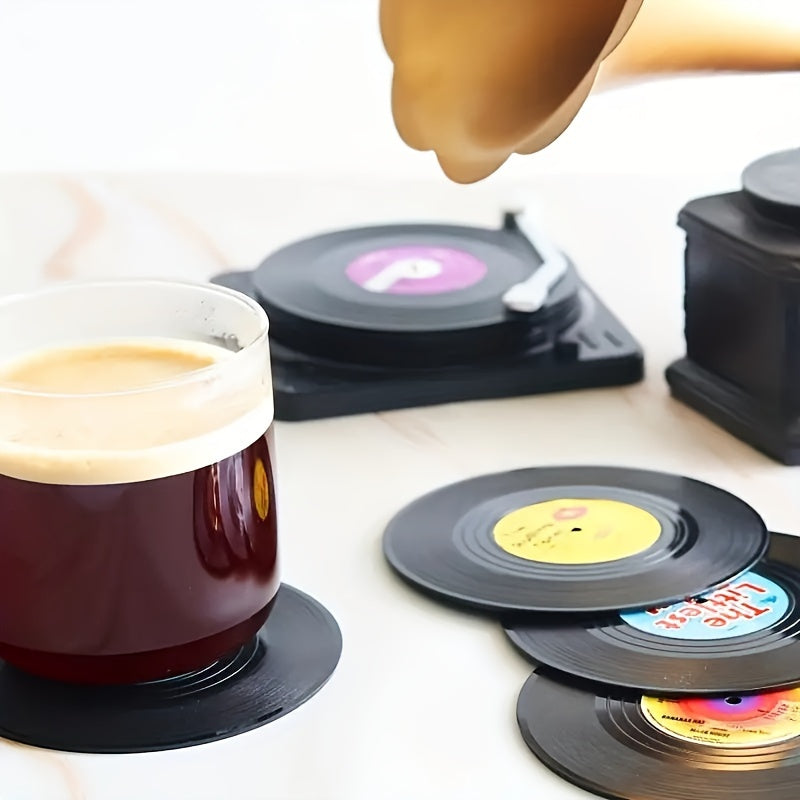 Jogo de 6 Descansos de Copo Discos de Vinil Tio Juanico