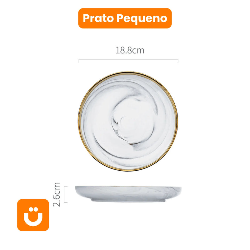 Jogo de Jantar Oriental Tioeasy™ — Porcelana Fina com Pires, Colheres e Bowls em Detalhes Platina