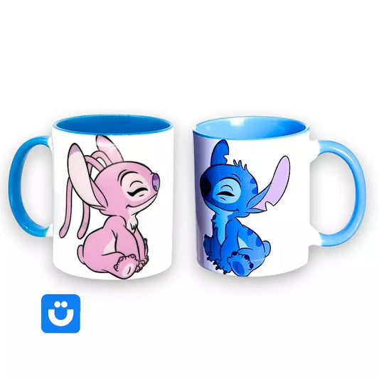 Kit 2 Canecas Oficial Disney™ — Stitch Minha Metade 300ml em Cerâmica
