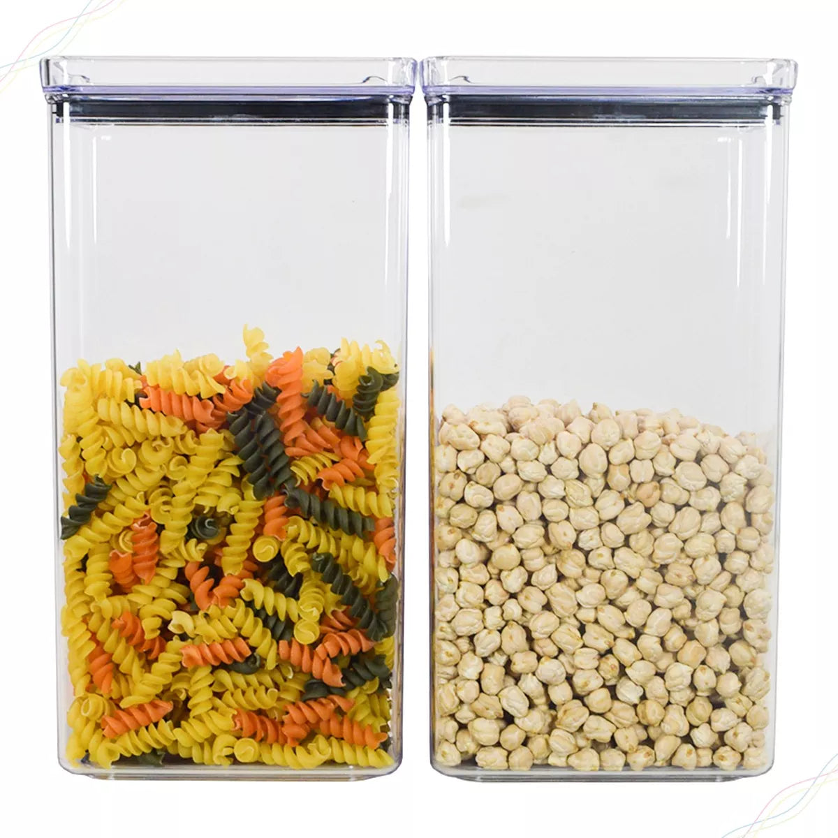 Kit 2 Potes Herméticos Slim Tioeasy™ 1,6L — Vedação Perfeita para Alimentos e Despensa