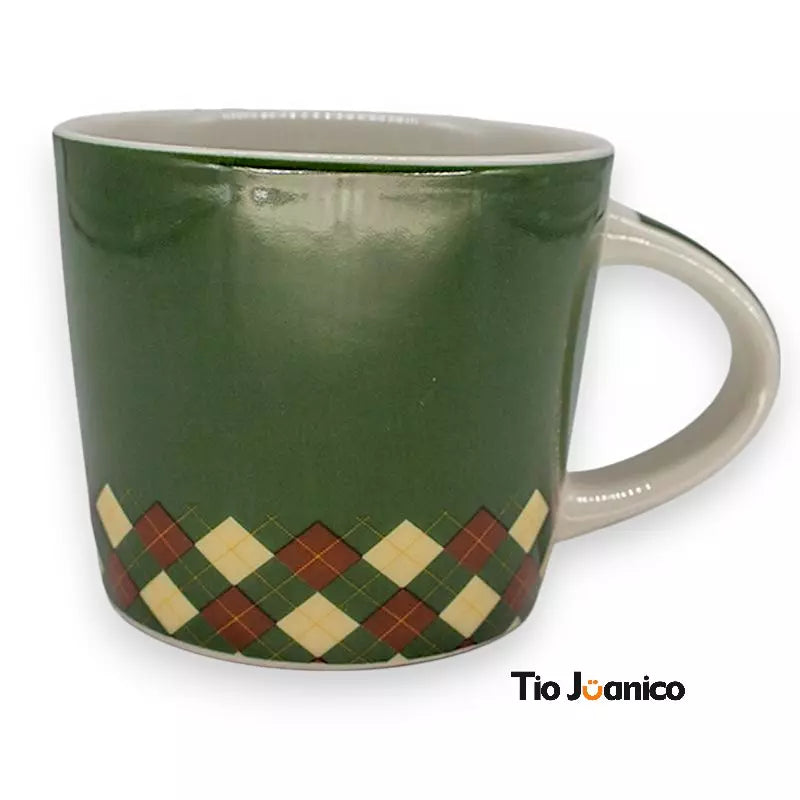 Kit Refeição Completo Avô Xadrez Tioeasy™ — Caneca, Bowl e Prato em Cerâmica