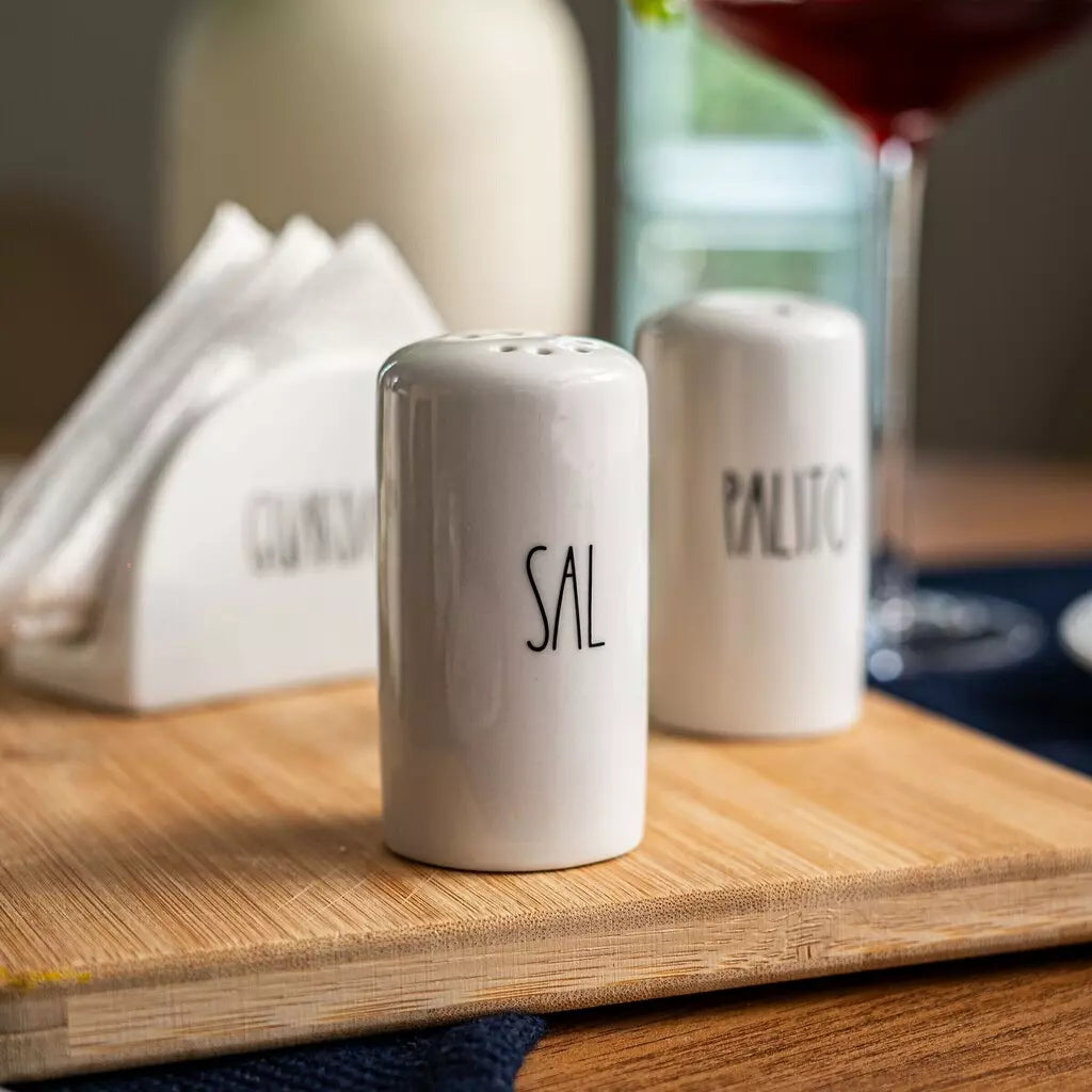 Kit Saleiro, Paliteiro e Pimenteiro de Mesa Script Tioeasy™ em Cerâmica