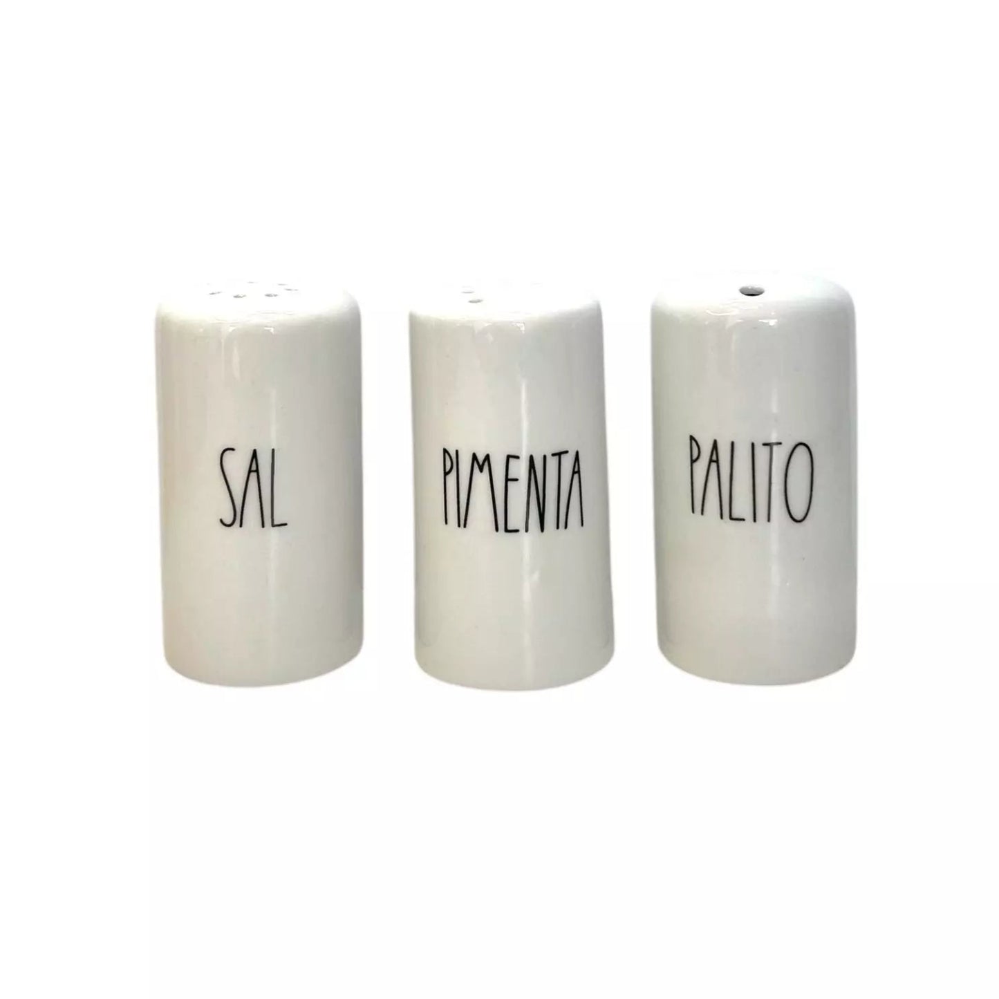 Kit Saleiro, Paliteiro e Pimenteiro de Mesa Script Tioeasy™ em Cerâmica